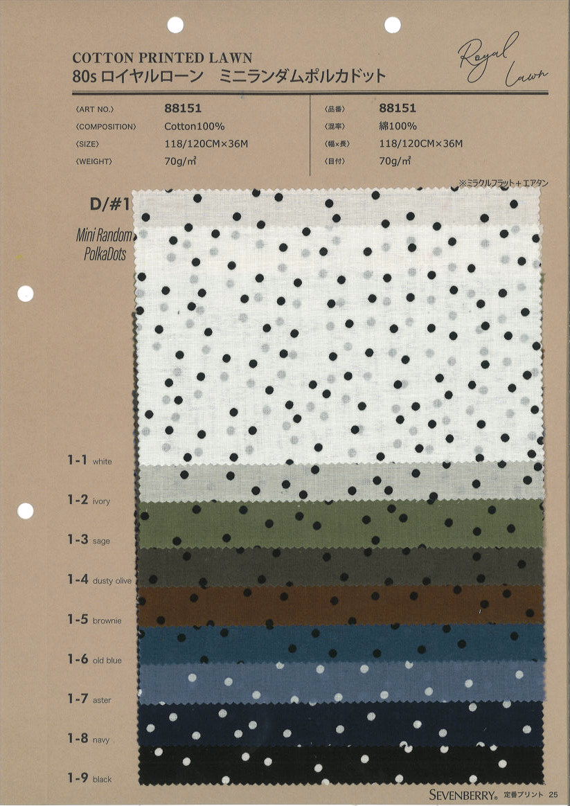 88151　８０ロイヤルローン　ミニランダムポルカドット